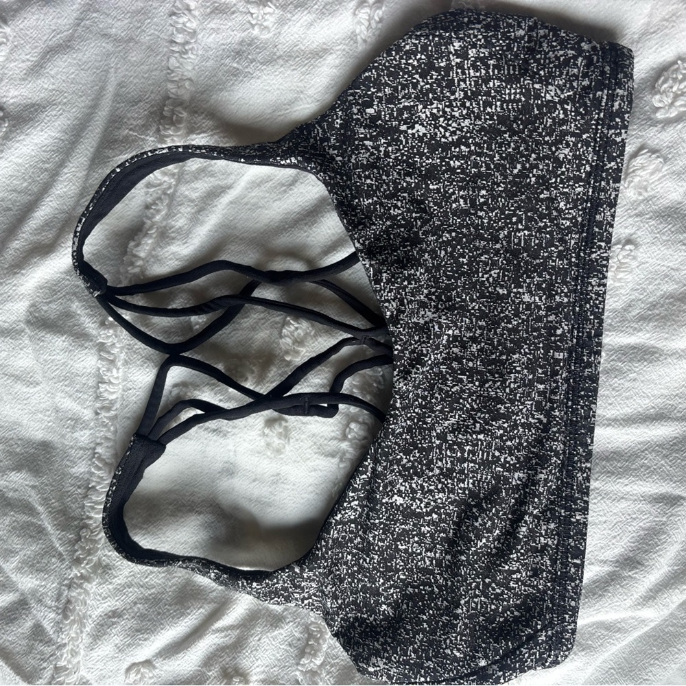 Lululemon Athletica Black and White Patterned Sports Bra